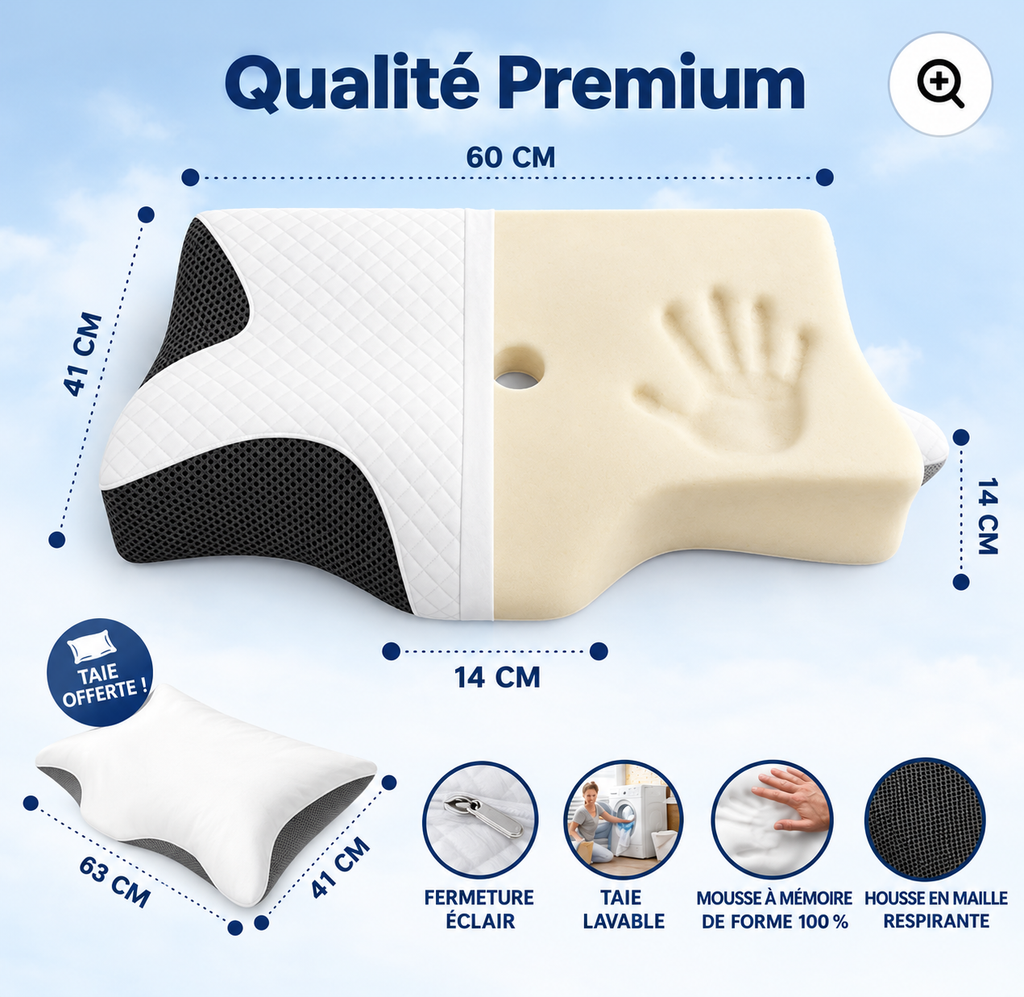 Dreamtex PRO - Oreiller cervical ergonomique