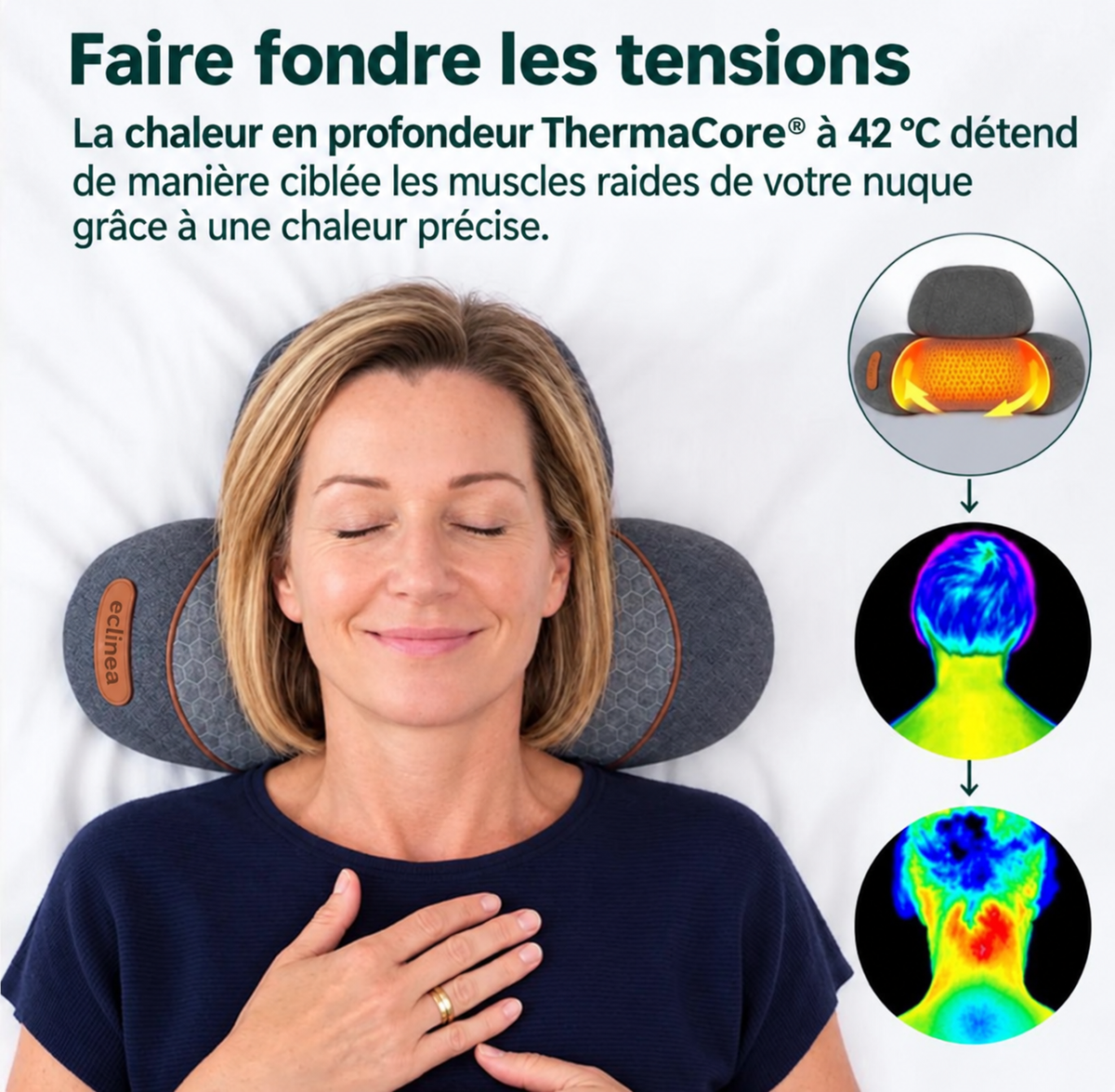 Theratex, masseur cervical 3 en 1 avec chaleur, vibrations et étirement - photo 3