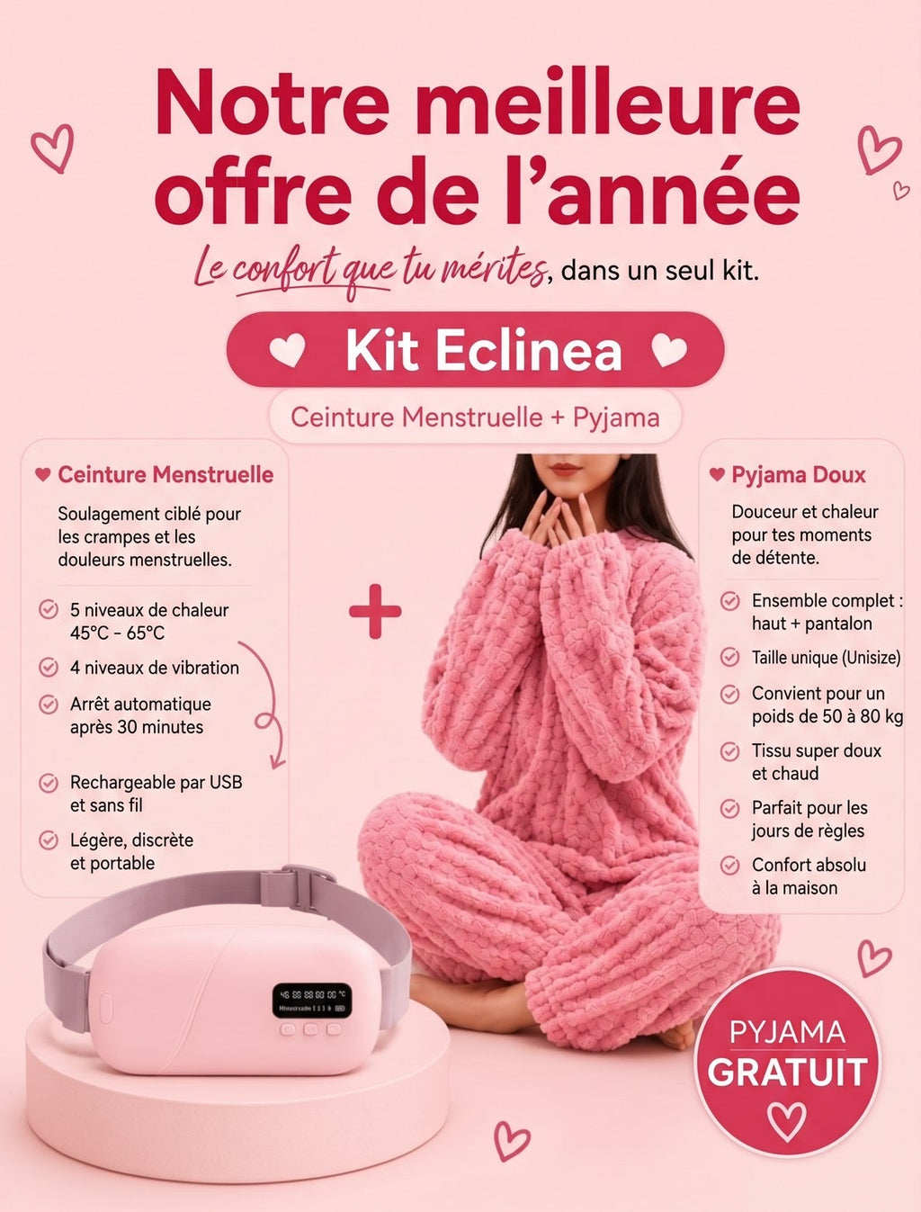 Cintex - ceinture menstruelle chauffante/massante