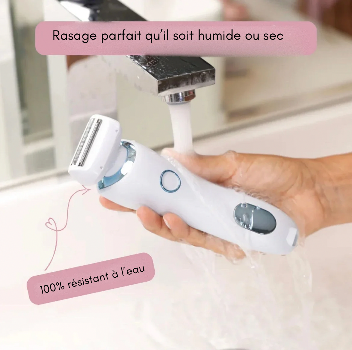 Kit GlissePro : rasoir + 2 têtes + gant exfoliant