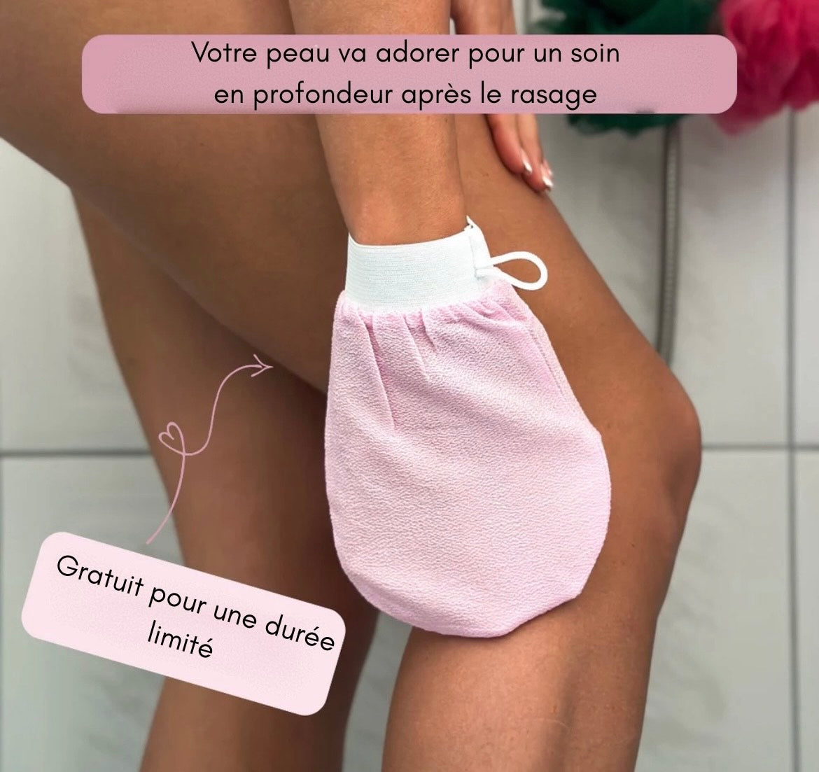 Kit GlissePro : rasoir + 2 têtes + gant exfoliant